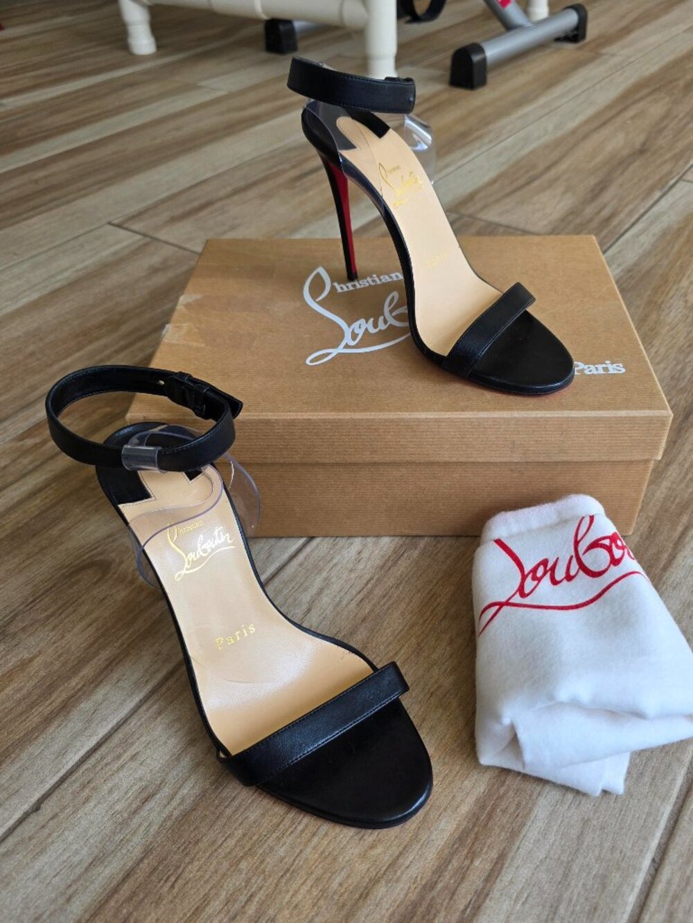 Christian Louboutin Jonatina Black Leather Sandals Strappy Eur. 37 - Picture 2 of 13